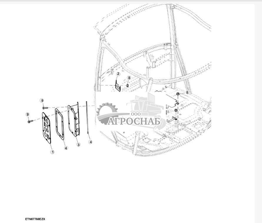 Настенная пластина кабины 